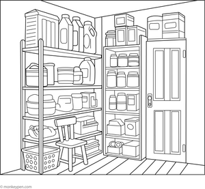 Store Room Coloring Page – fun and educational printable for children