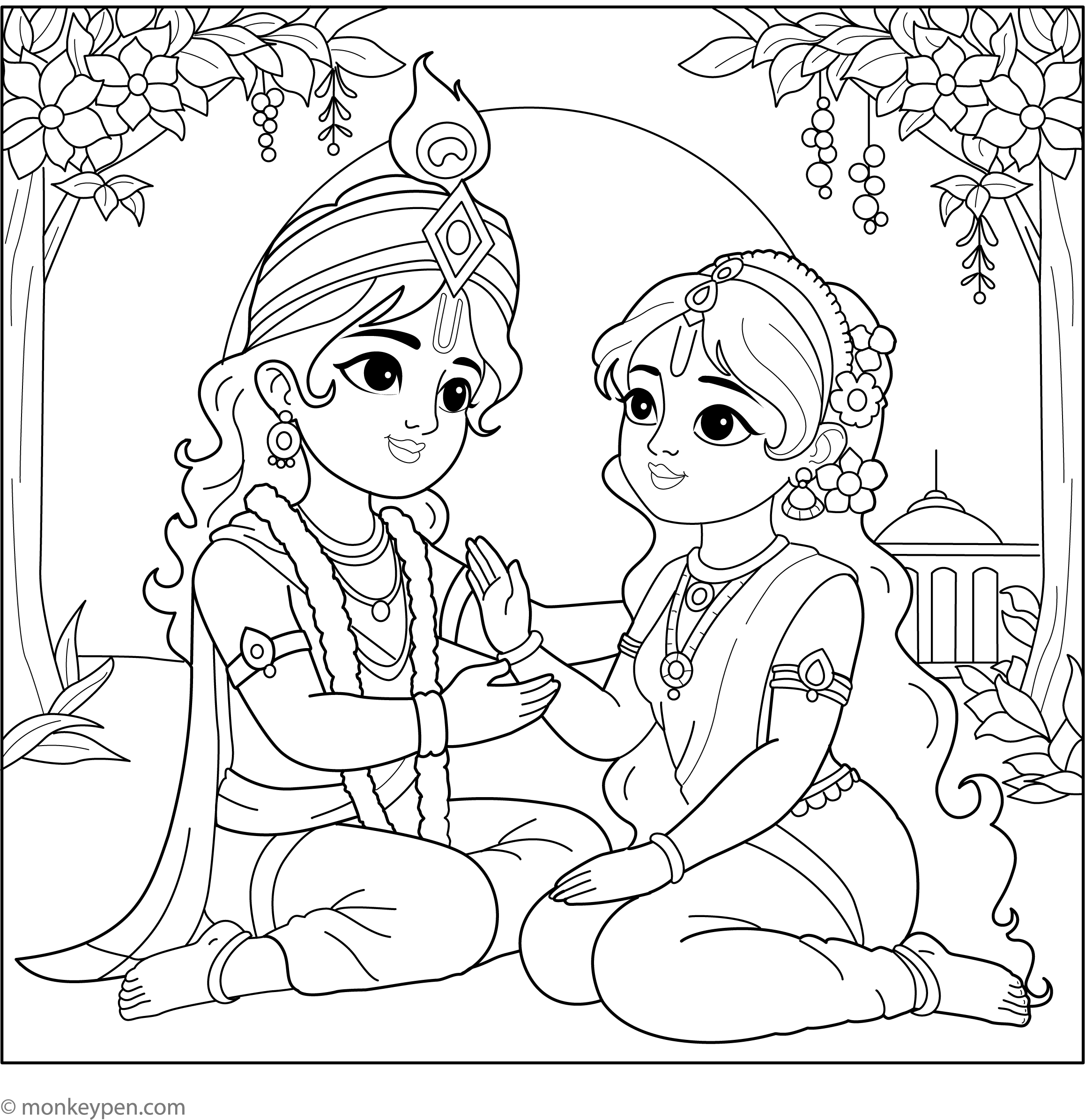 Krishna Color Pages Free Krishna Coloring Pages – Printable for Kids