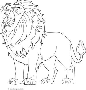 Roaring Lion Coloring Page 