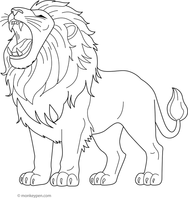 Roaring Lion Coloring Page 