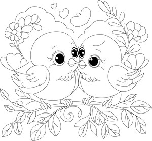 Love Birds coloring page – fun and educational printable for children
