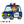 Free downloadable police car color-by-number PDF for kids featuring a flashing-light vehicle; a fun activity that supports number recognition and creativity through guided coloring.