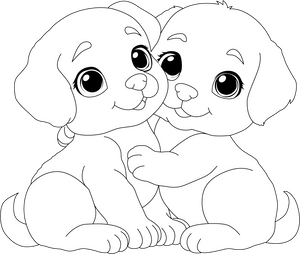 Cute Puppies Coloring Page – fun and educational printable for children