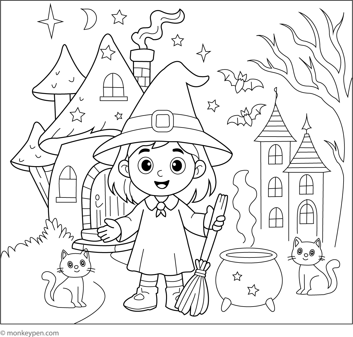 Witch House | Free Coloring Pages