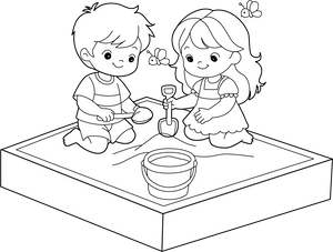 Sandpit Coloring Page – fun and educational printable for children