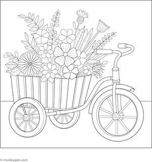 Floral Carriage Coloring Page