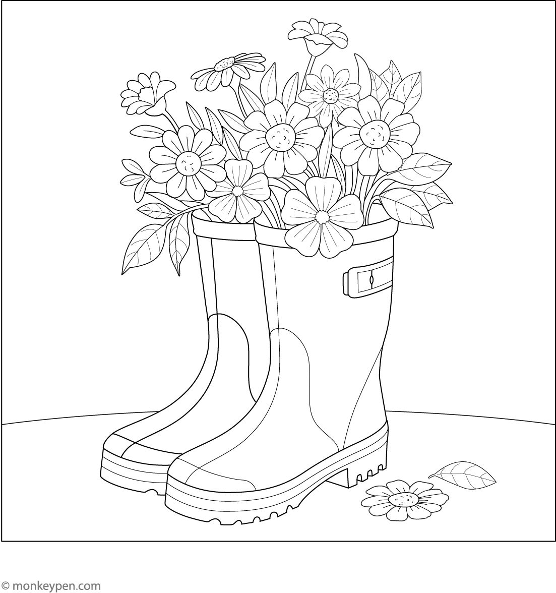 Rain Boot Coloring Pages