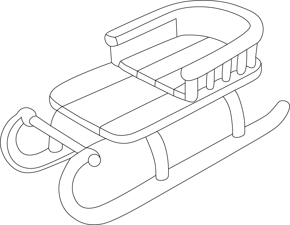 Sled Color Sled Coloring Sheet