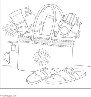 Beach Bag Coloring Page – fun and educational printable for children