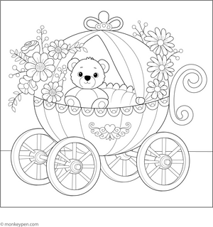 Vintage Baby Pram Coloring Page