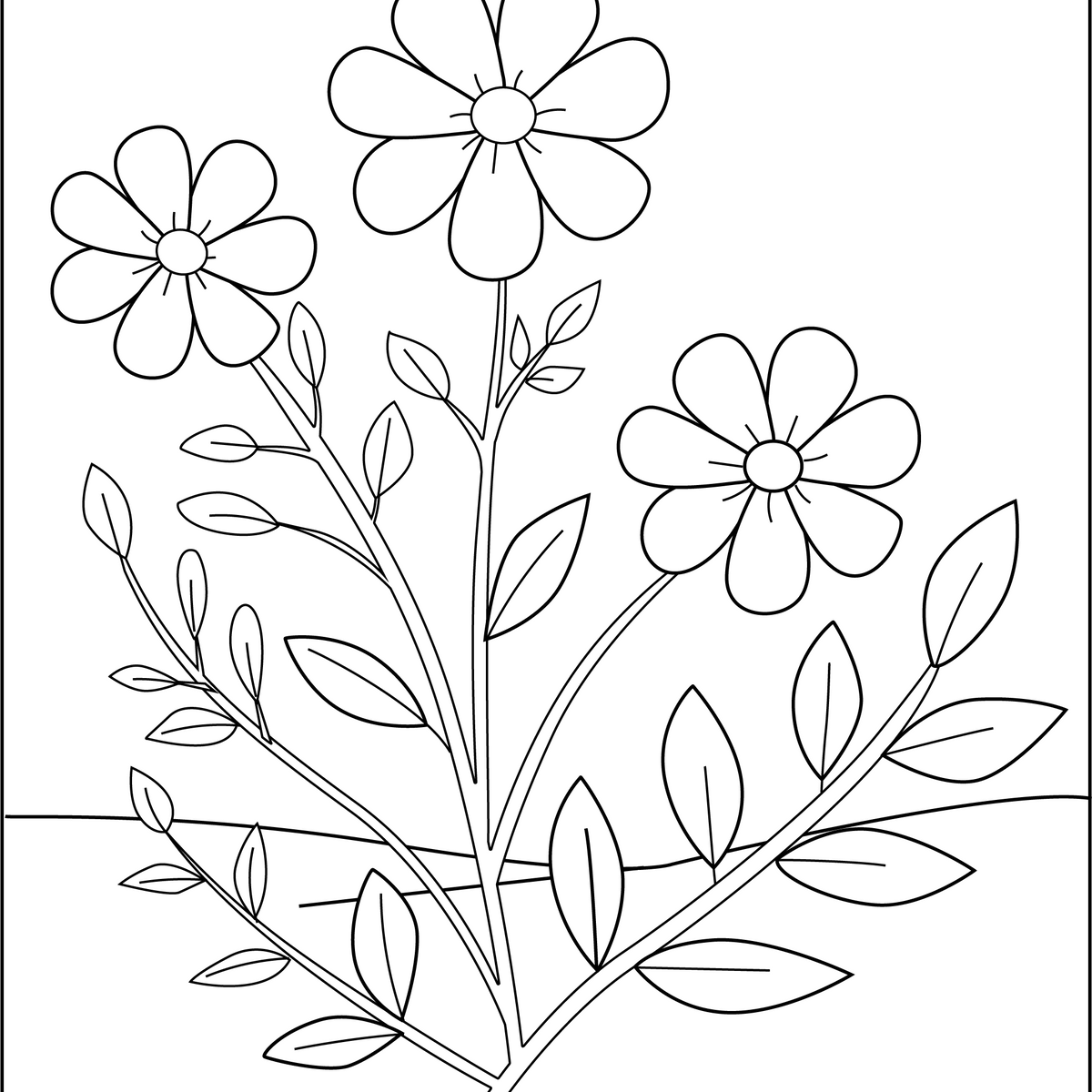 Simple Flower Coloring Page Free Printable Coloring Page