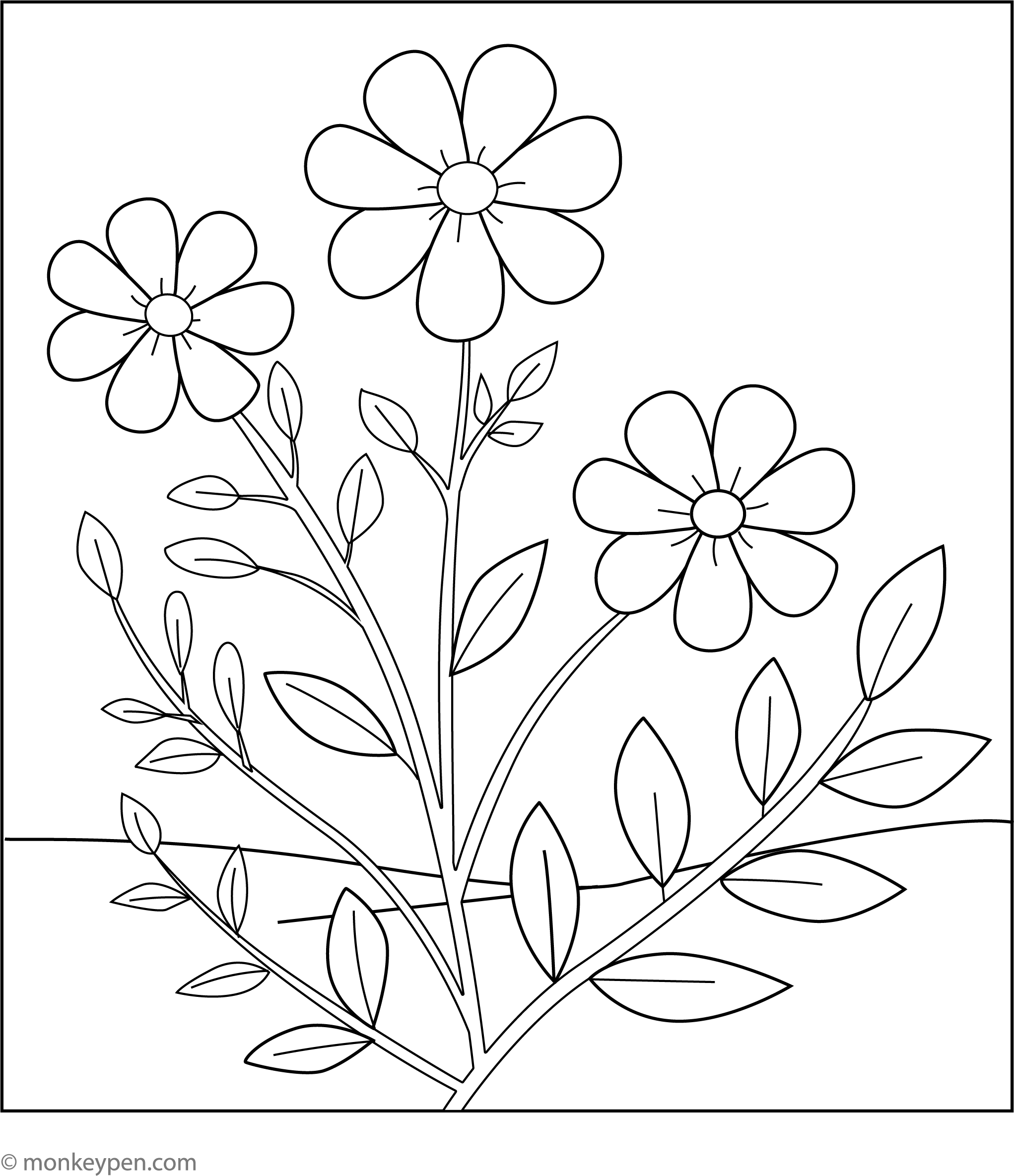 Color In Simple Simple Tulip Coloring Page