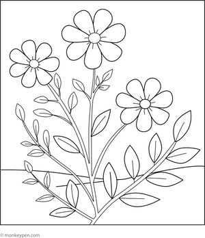 Simple Flower Coloring Page