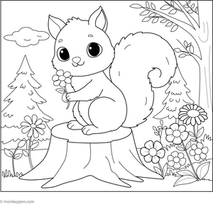 Squirrel Coloring Page