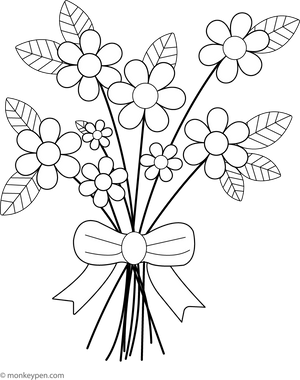 Flower Bouquet Coloring Page – fun and educational printable for children