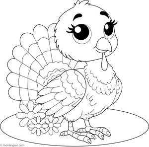 Cute Turkey Coloring Page – fun and educational printable for children