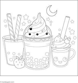 Boba Tea Coloring Page
