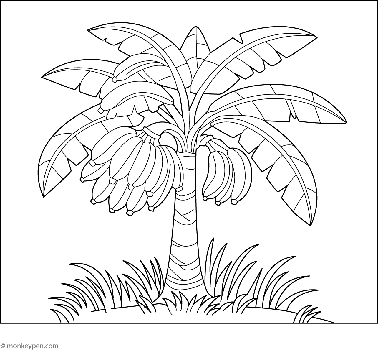 Free Printable Banana Tree Coloring Page For Kids free-printable-banana-tree-coloring-page-for-kids