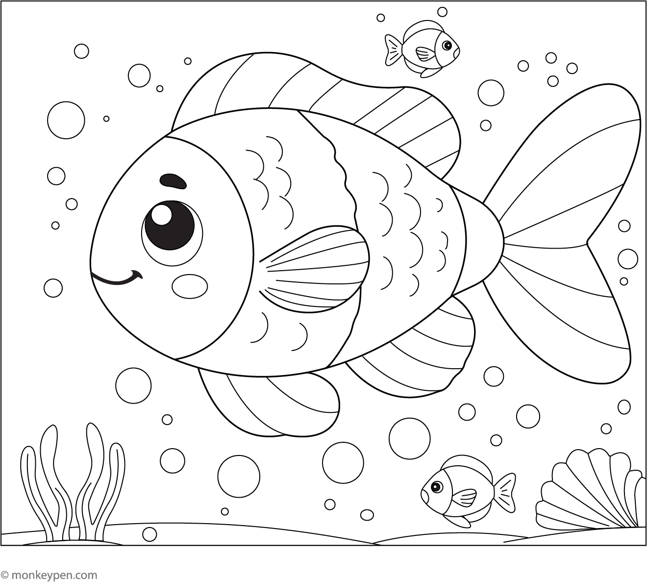 Blue Bone Fish Colouring In Bluefish Coloring Page – Free Printable for Kids