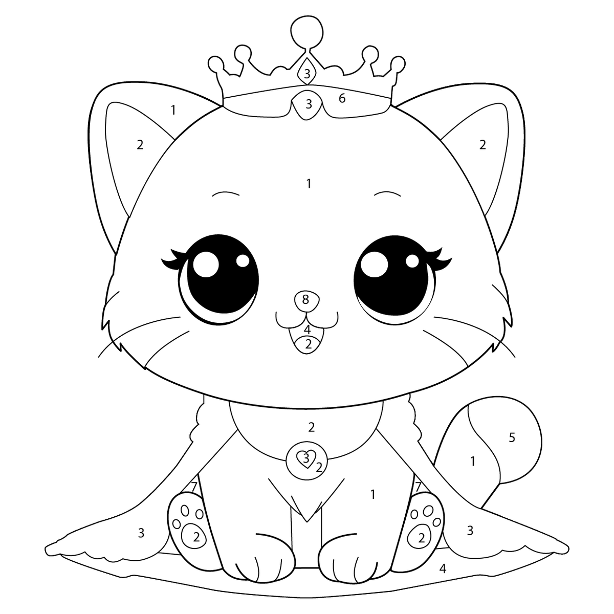 Colorforms Kitty Cute Kitty Color by Number – Easy & Free Coloring Printables