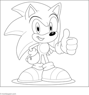 Smiling Sonic Coloring Page – fun and educational printable for children