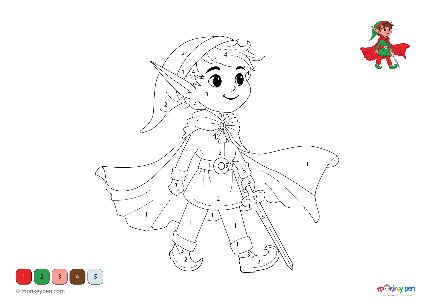 Elves Color by Number – Free Holiday PDF Download