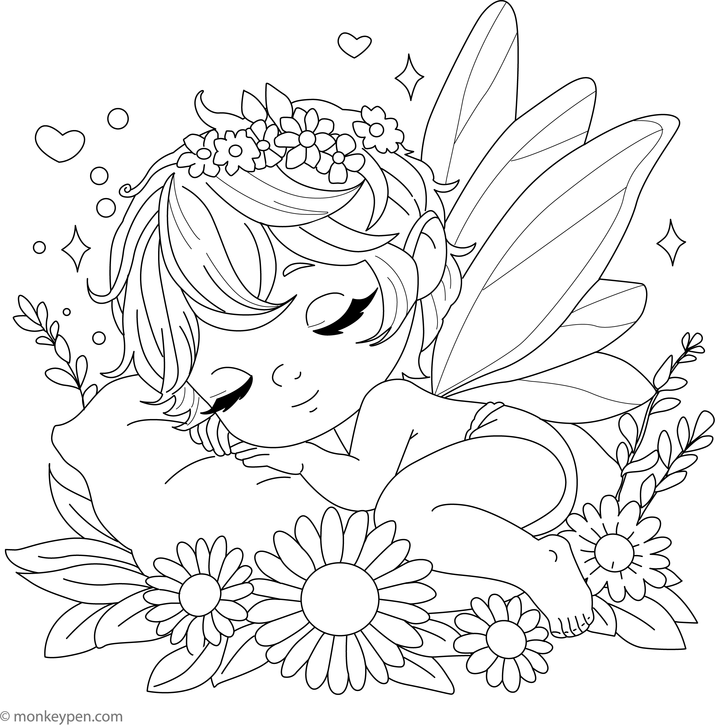 Baby Fairy Coloring Pages