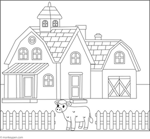 Farm House Coloring Page – fun and educational printable for children