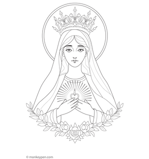 Mother Mary Coloring Page