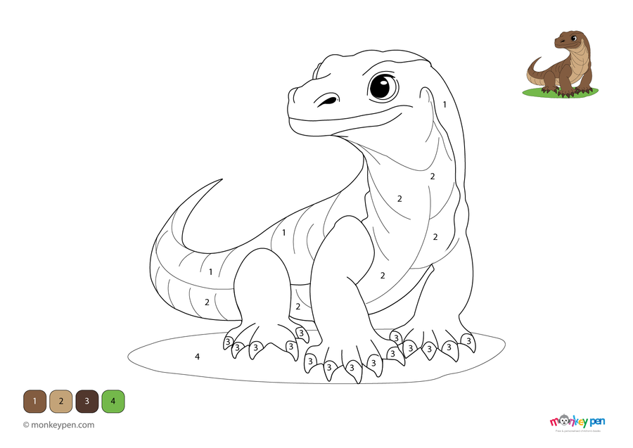 Komodo Dragon Color by Number