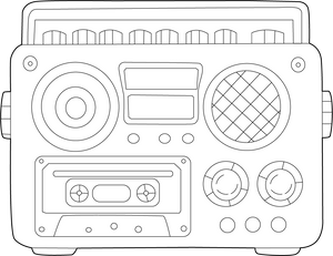 Radio coloring page – fun and educational printable for children