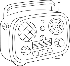 Vintage Radio Coloring Page – fun and educational printable for children