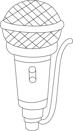 Microphone coloring page – fun and educational printable for children