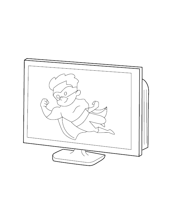 Colorir Monitor Monitor Coloring Image - Free Printable Coloring Page PDF