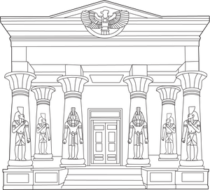 Egyptian Temple coloring page – religious building illustration for kids