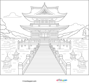 Itsukushima Shrine Coloring Page