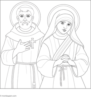 Saint Coloring Page