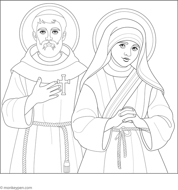 Saint Coloring Page