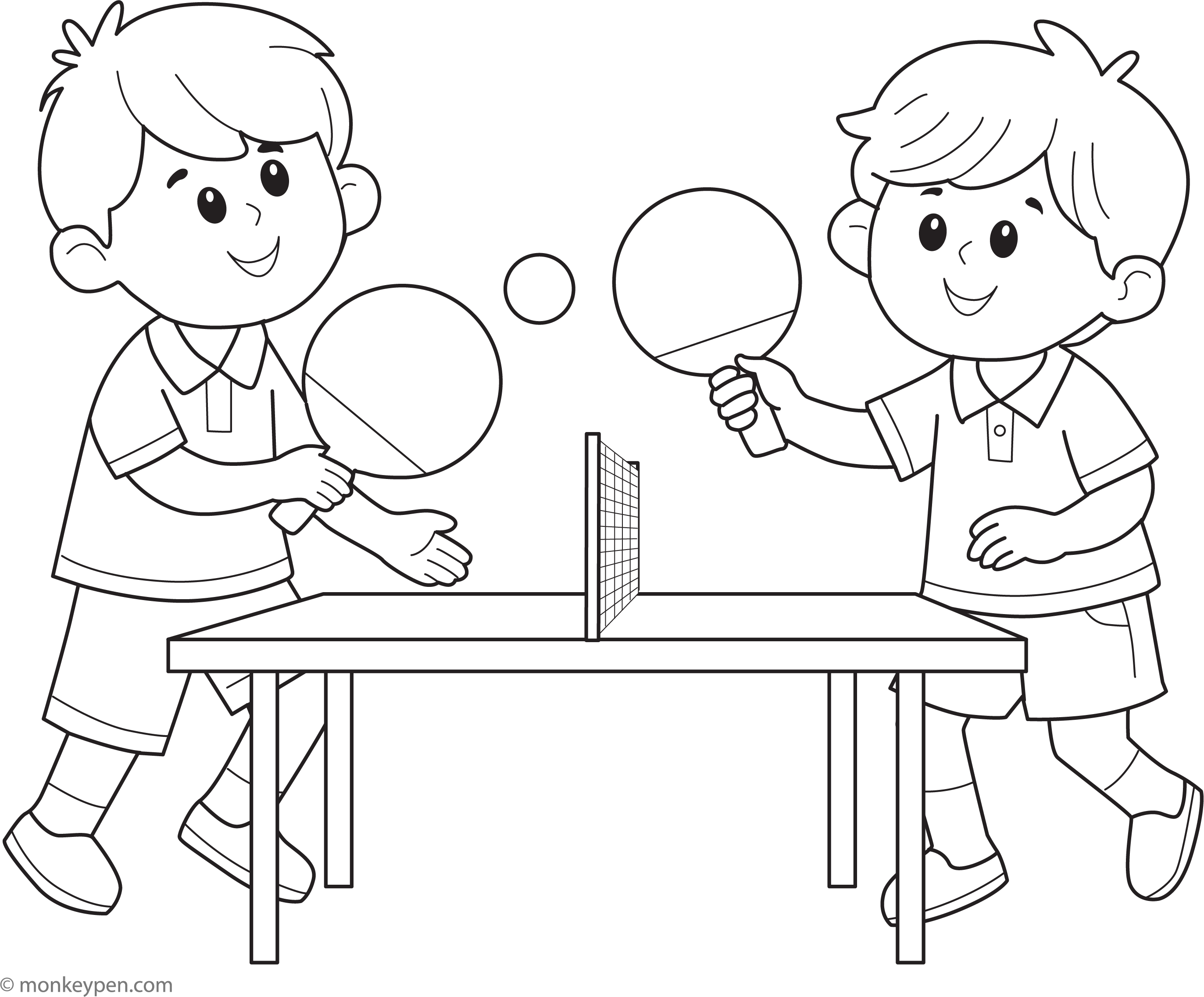 Table Tennis Coloring Page