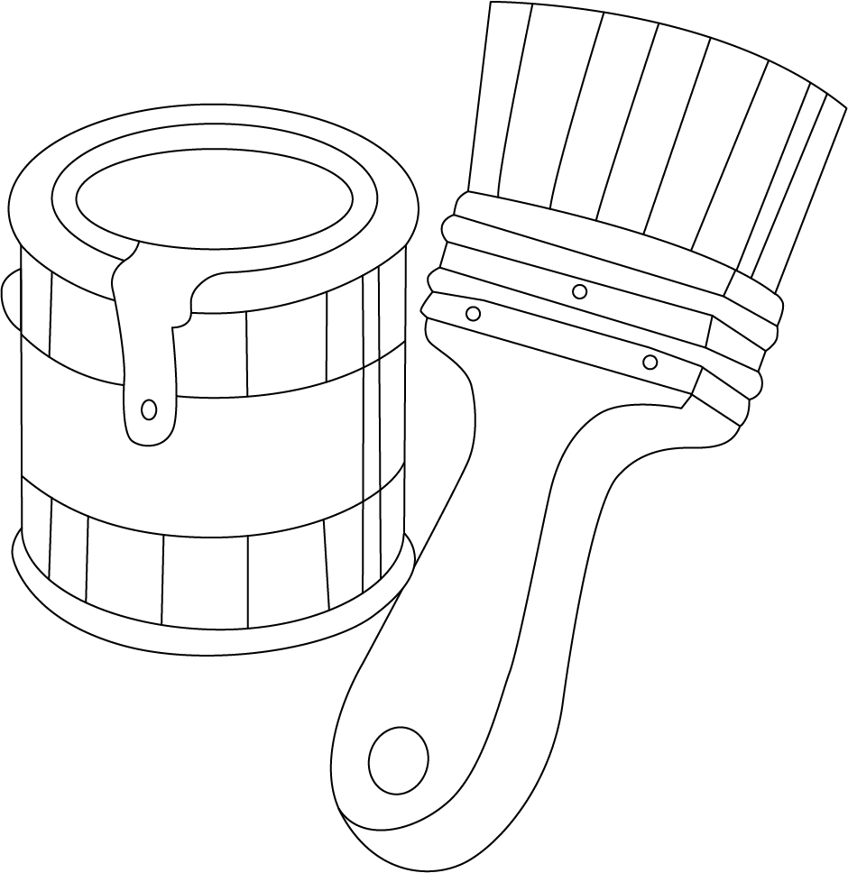 Paint Brush Coloring Page – Free Printable PDF for Kids