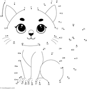 Cat | Printable Dot to Dot Activity for Kids