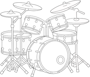 Drums Set coloring page – fun and educational printable for children