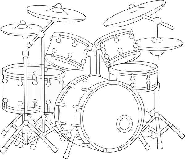 Drums Set coloring page – fun and educational printable for children