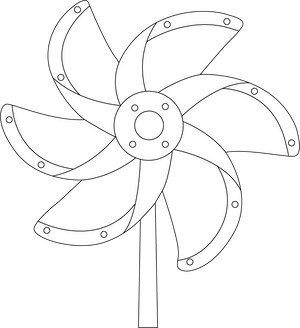 Paper Windmill coloring page – fun and educational printable for children