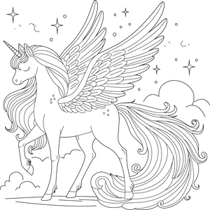 Fantasy Horses coloring page – fun and educational printable for children