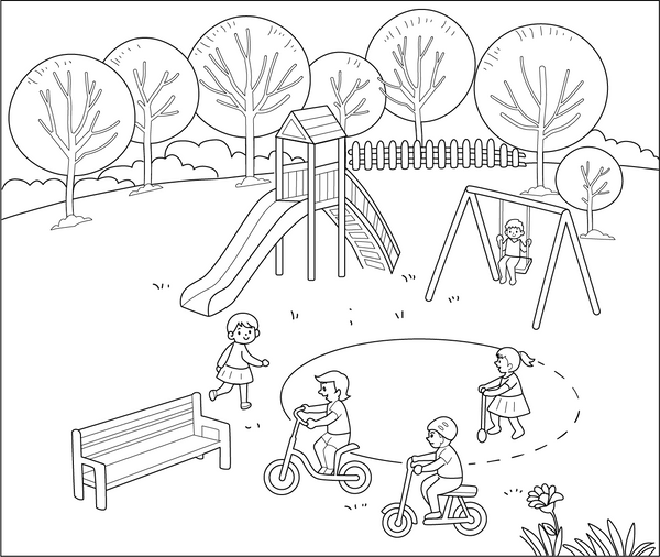 Children Park coloring page – fun and educational printable for children