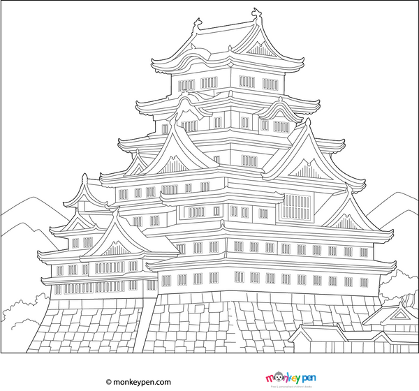 Himeji Castle Coloring Page – fun and educational printable for children