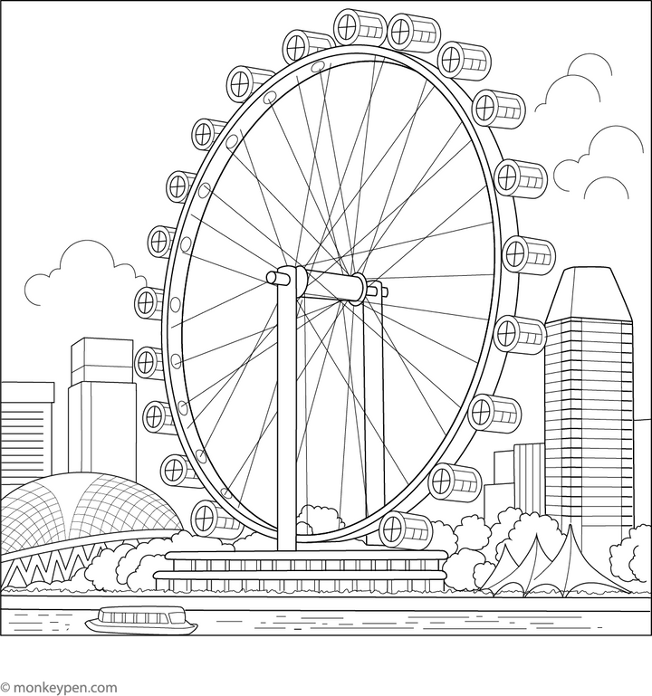 Sentosa Colouring Free Singapore Coloring Pages – Printable Landmarks for Kids