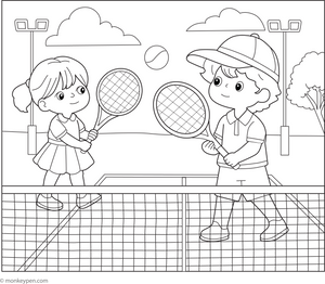 Tennis Coloring Page