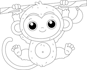 Monkey coloring page – fun and educational printable for children